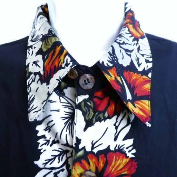 Duke Kahanamoku 80s Hawaiian Surfer Aloha Shirt Coconut Buttons 25inch Chest M - Picture 2 of 10